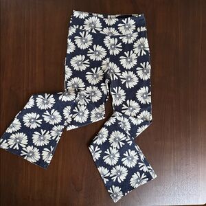 GAP KIDS FLARE LEGGINGS COTTON NAVY FLORAL DAISIES PullOn Pants XXL 14-16 741190